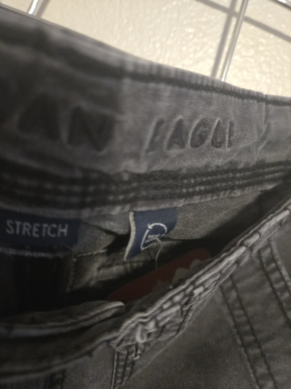 American Eagle Gray Stretch Cargo Pants Women's Size 4 Y2K Utility Wide Leg - Picture 15 of 16